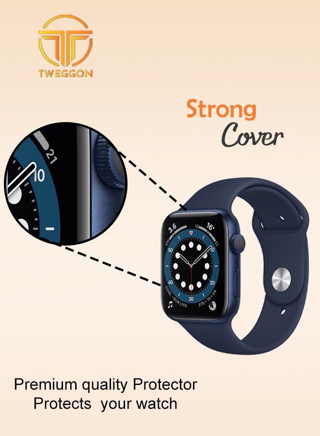 TWEGGON - Full Cover Screen Protector 3pcs  For Apple Watch Series 8 & 7 45mm Black/Clear - Image 1