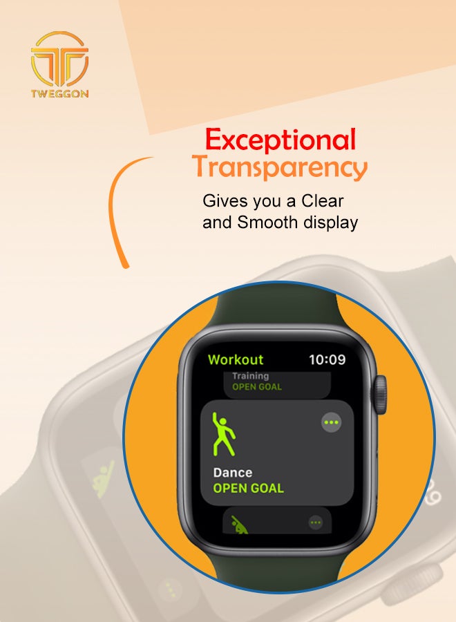 TWEGGON - Full Cover Screen Protector 3pcs  For Apple Watch Series 8 & 7 45mm Black/Clear - Image 1