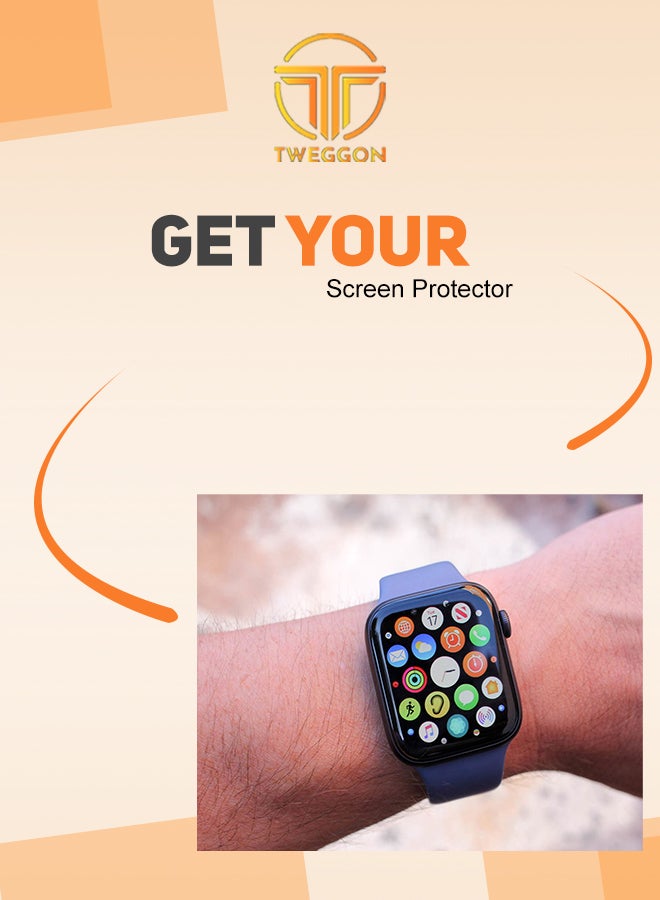 TWEGGON - Full Cover Screen Protector 3pcs  For Apple Watch Series 8 & 7 45mm Black/Clear - Image 1