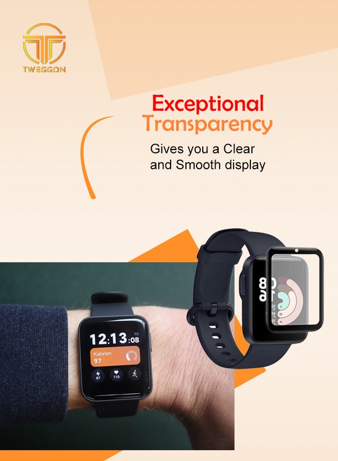 TWEGGON - Full Cover Screen Protector 3 pcs For Mi Watch Lite Black/Clear - Image 1