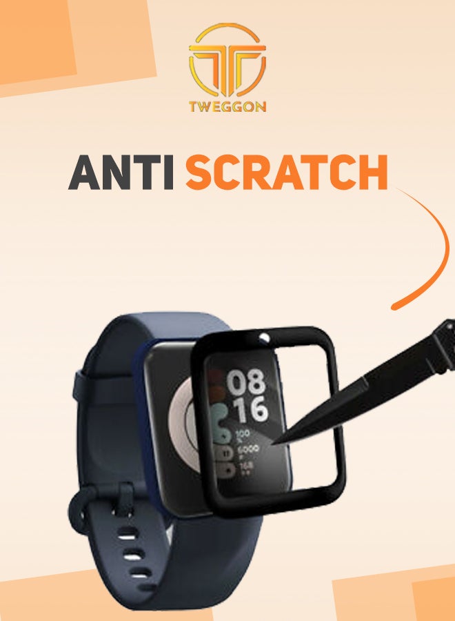 TWEGGON - Full Cover Screen Protector 3 pcs For Mi Watch Lite Black/Clear - Image 1