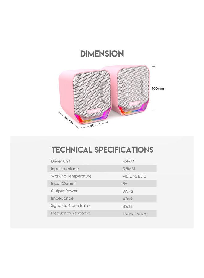 FANTECH - Sonar GS202 Sakura Mobile Gaming And Music Wired Speakers - Image 1
