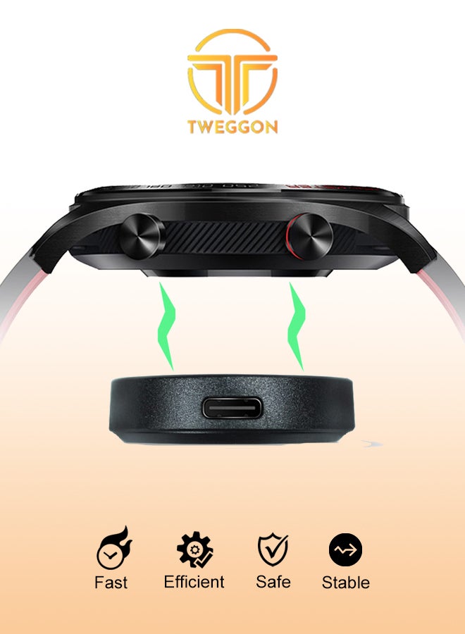 تي دبليو إي جي جي أو أن شاحن متوافق مع ساعة هواوي GT2 برو/ ووتش 3/ ووتش 3 برو أسود - Image 3