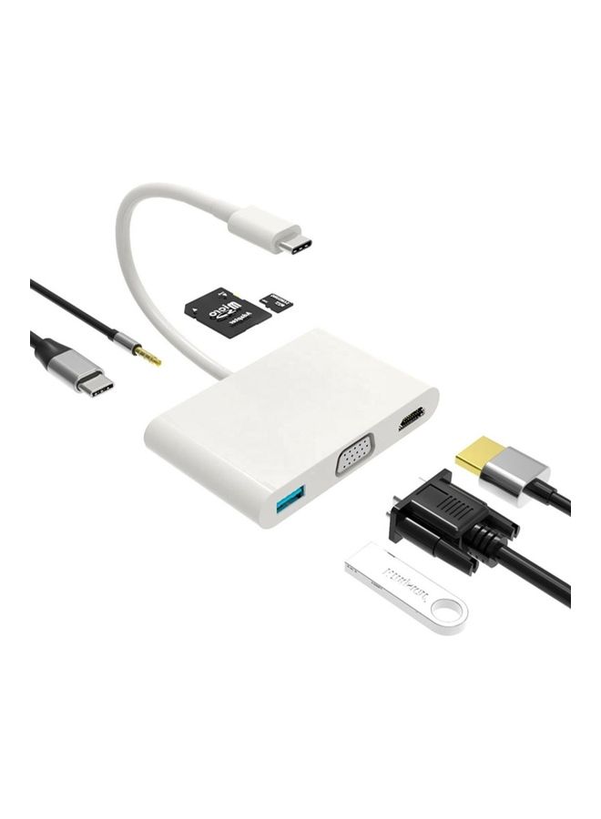 Generic 7-In-1 Type C USB Hub Adapter With 4K HDMI Port White  - Image 3