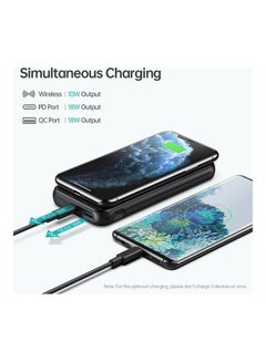 CHOETECH 10000.0 mAh USB-C Portable Wireless Power Bank With Fast Charging Function For Qi Enable Smart Phones Black  - Image 3