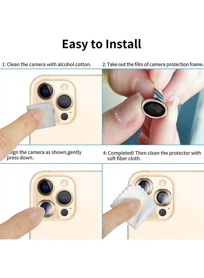 AMTCO Anti-Glare Camera Glass Protector For Apple iPhone 13 Pro/Pro Max Gold  - Image 3