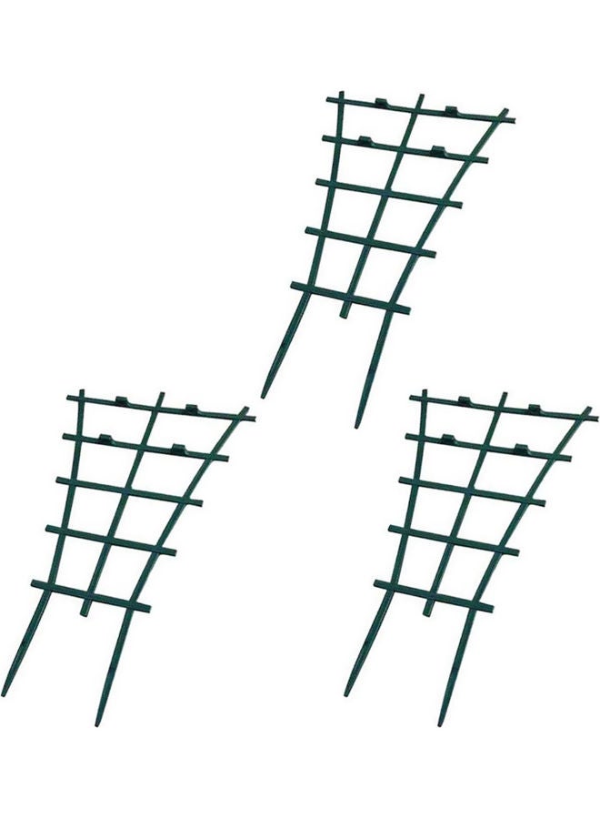 ماركة غير محددة 3-Piece Garden Trellis Plastics Superimposed Climbing Plants Support Green 25.00x1.50x15.00cm  - Image 2