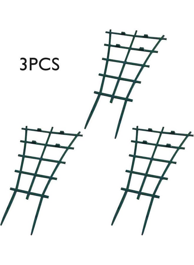 ماركة غير محددة 3-Piece Garden Trellis Plastics Superimposed Climbing Plants Support Green 25.00x1.50x15.00cm  - Image 3