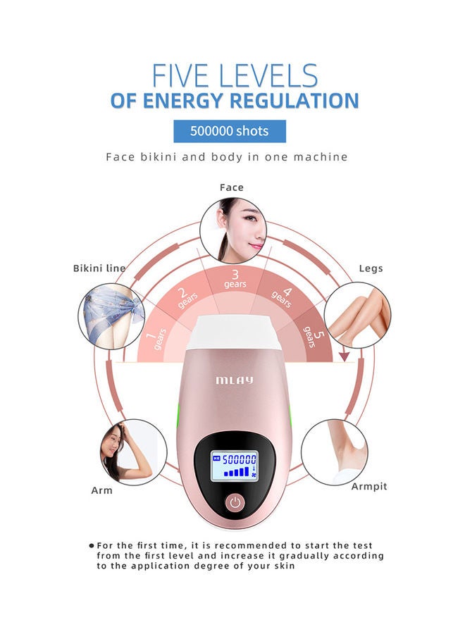 ملاي جهاز إزالة الشعر بالليزر بتقنية IPL مزود بمصباح إزالة الشعر للبيكيني وردي - Image 3