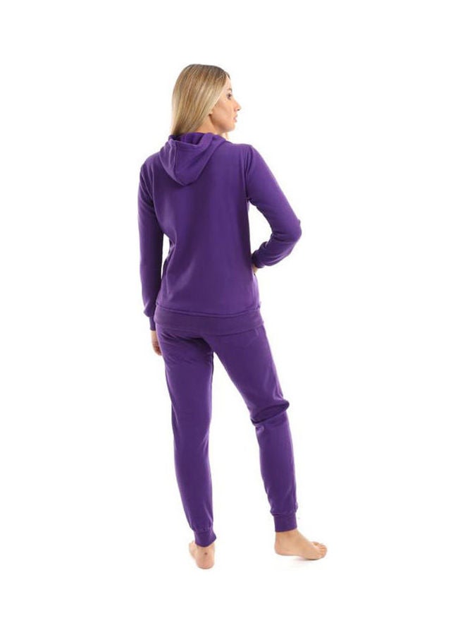 Caesar - Training Suit With Pockets Printed Dontus And Coffee Purple - Image 1