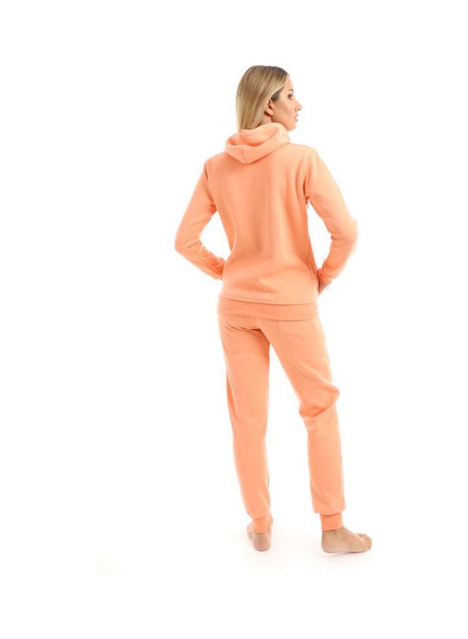 Caesar Training Suit With Pockets Printed Dontus And Coffee Orange  - Image 2