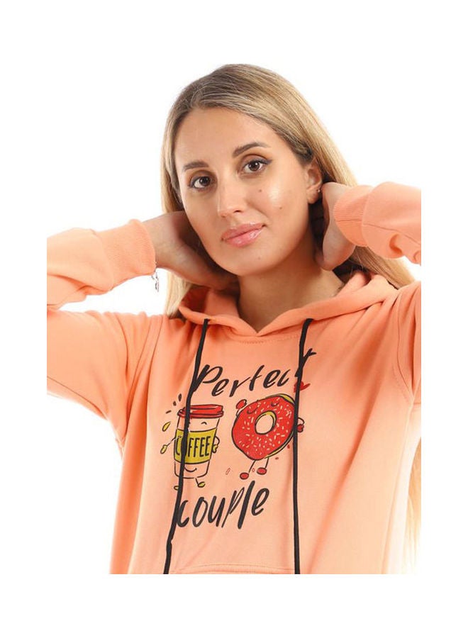 Caesar Training Suit With Pockets Printed Dontus And Coffee Orange  - Image 3