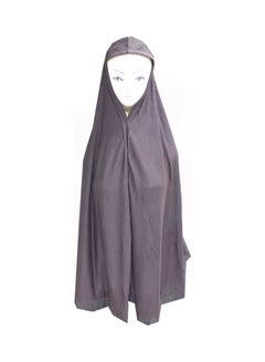 Solid Pattern Mesh Detail Hijab Dark Brown