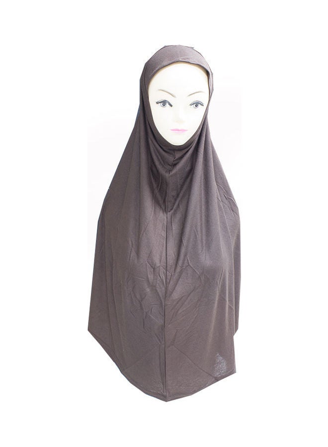 SD - Solid Pattern Hijab Dark Brown - Image 1