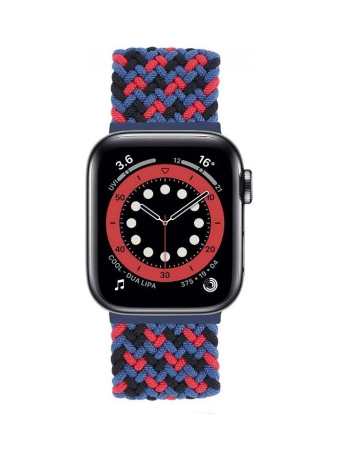 MARGOUN - Adjustable Solo Loop Band With Buckle For Apple Watch 38/40/41mm Blue/Red - Image 1