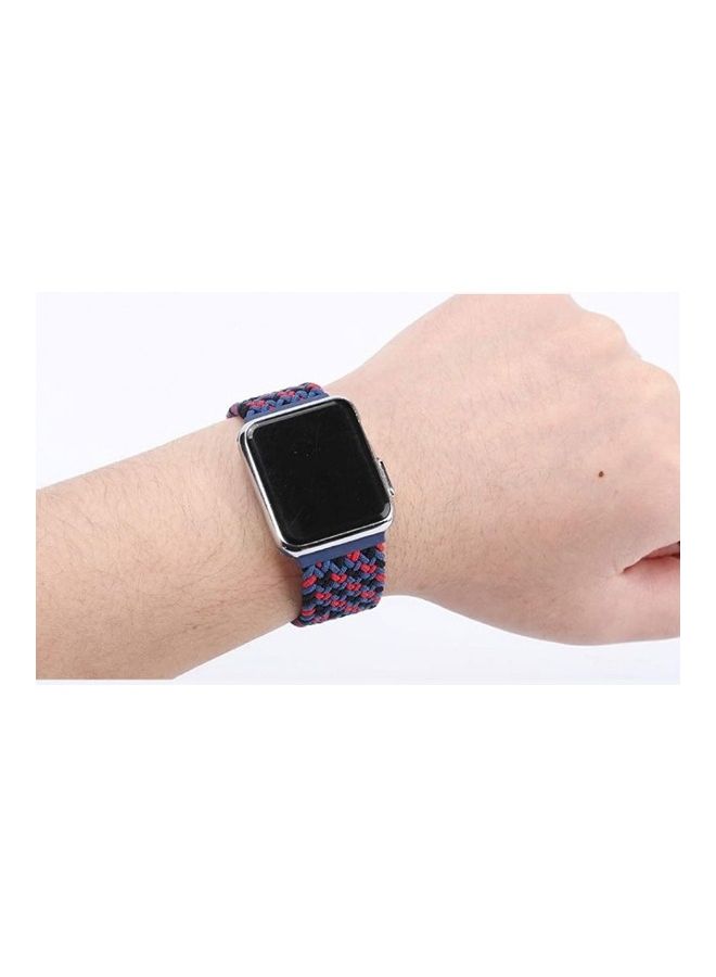MARGOUN - Adjustable Solo Loop Band With Buckle For Apple Watch 38/40/41mm Blue/Red - Image 1