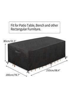 Generic Cuboid Patio Furniture Set Cover Black 250x200x80cm  - Image 2
