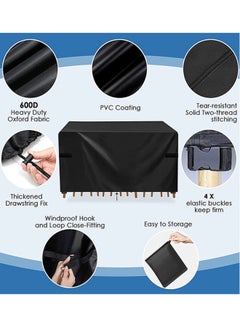 Generic Cuboid Patio Furniture Set Cover Black 250x200x80cm  - Image 3