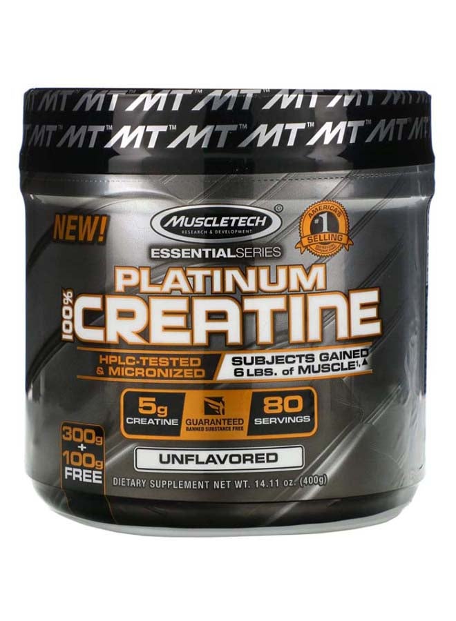 MuscleTech - Essential Series, Platinum 100% Creatine, Unflavored 400g - Image 1