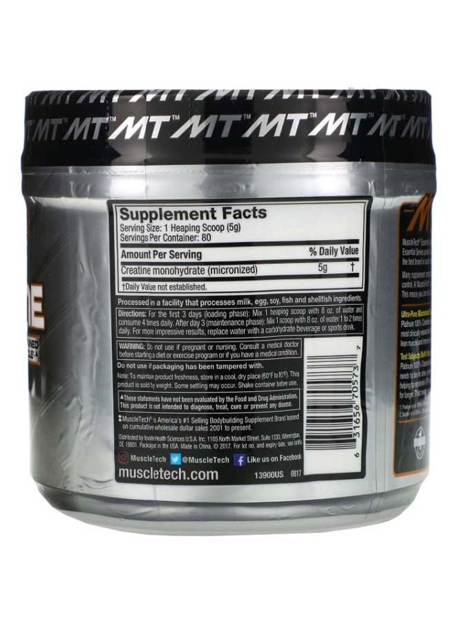 MuscleTech - Essential Series, Platinum 100% Creatine, Unflavored 400g - Image 1