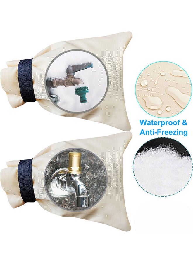 Generic Faucet Anti-Freezing Waterproof Protection Cover Beige 20.00x2.00x14.00cm  - Image 4