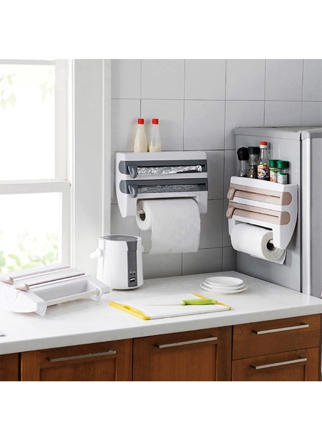 SAPU Wall-Mounted Kitchen Cling Film Storage Rack White/Grey 39x10x24cm - Image 2