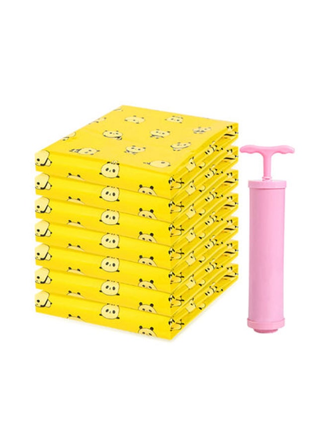 SAPU 7-Piece Vacuum Storage Bag Set With Hand Pump Yellow/Black 80 x 60cm - Image 1