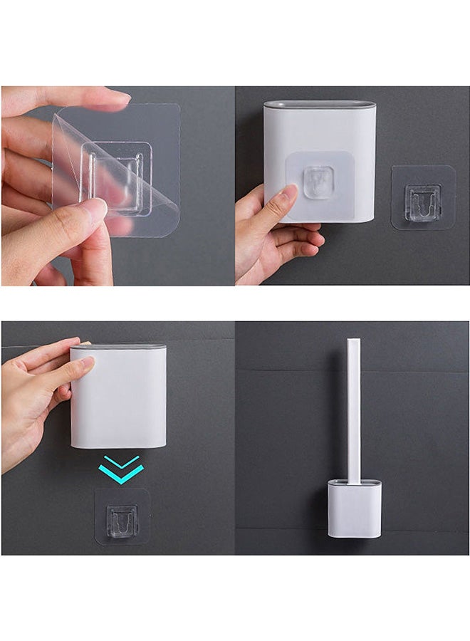 SAPU Toilet Brush With Holder Set White/Grey 365x98x43mm  - Image 2
