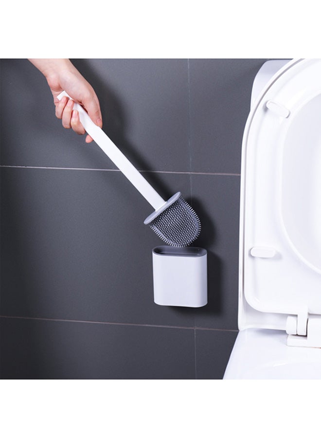 SAPU Toilet Brush With Holder Set White/Grey 365x98x43mm  - Image 4