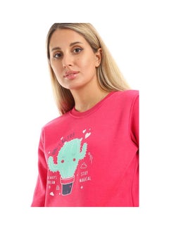 Training Suit With Pockets Printed Cactus Fuchsia