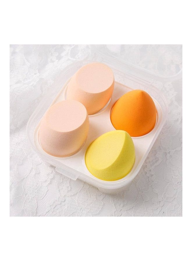 مجموعة من 4 إسفنجات لمزج البيض مع علبة متعدد الألوان - Image 1