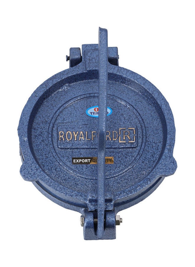 Royalford Chapati Press Heavy Cast Iron Body Stainless Steel Plate Made In India Blue 18.5cm - Image 2