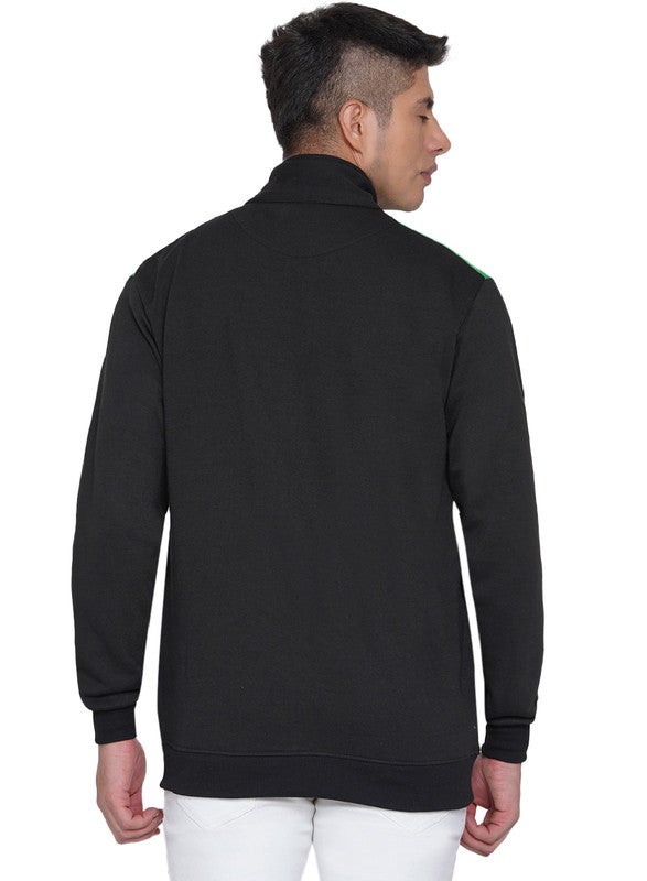 ASHTON BROWN Authentic Colourblock Pattern Full Zip Jacket Black/Grey/Green  - Image 2