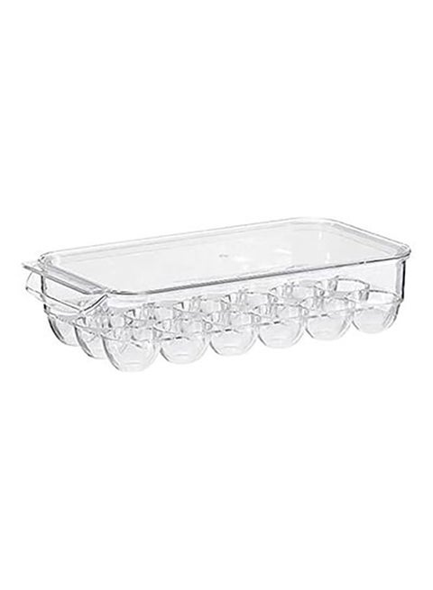 Eggs Storage Tray | Holds up to 18 Eggs | Pack of 1 Clear 32.3x17.5x9cm