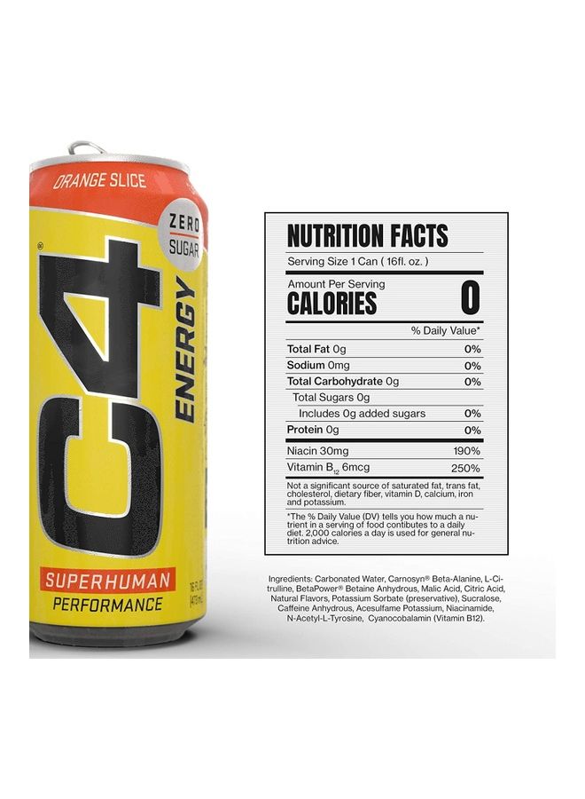 CELLUCOR C4 Orange Slice Energy Drink 473ml Pack of 12 - Image 3