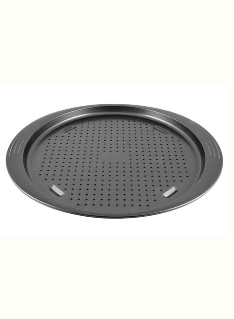 TEFAL Pizza Pan | Easy Grip Pizza Pan 34cm | Carbon Steel | Easy Handling | Large Handles | Non-Stick Coating | Easy Release | Easy Cleaning | Dark Grey | 2 Years Warranty | J1629045 Assorted 34cm