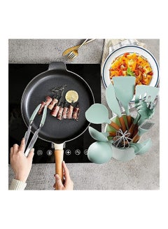 11-Piece Non-Stick Silicone Cooking Utensils Set Mint Green 12.5x12.5x33cm - v1635667305/N51640498A_4