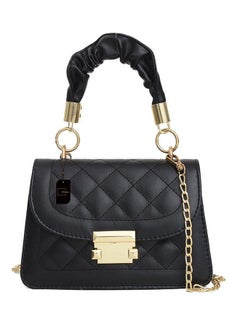 Fashion Rhombus Textured Satchel Black