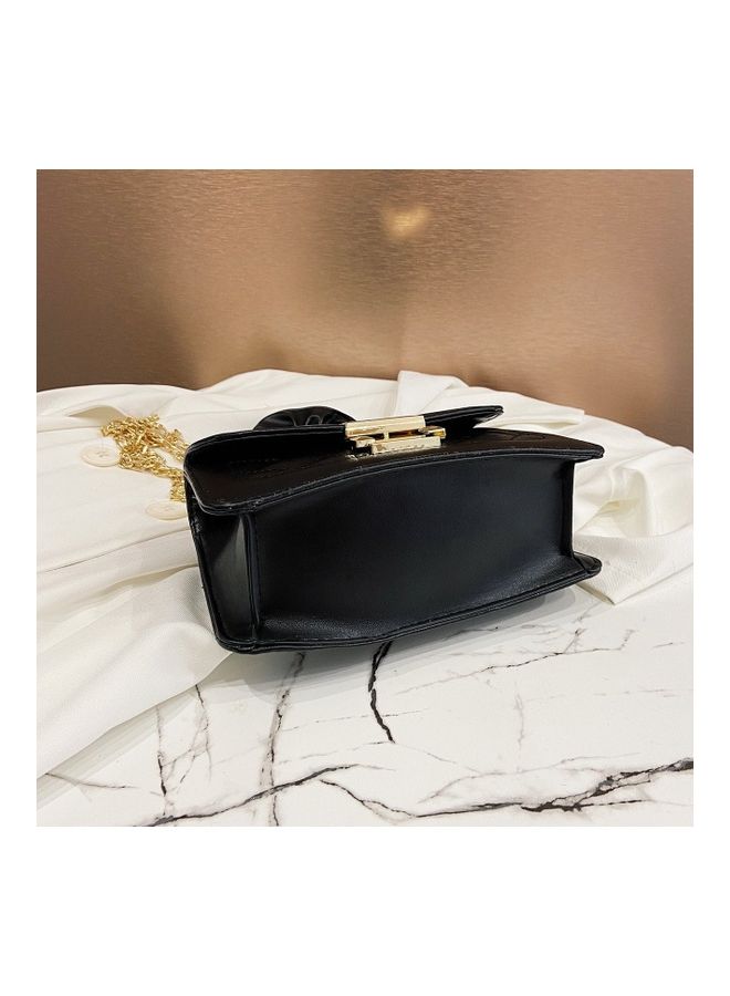 Sharpdo - Fashion Rhombus Textured Satchel Black - Image 1