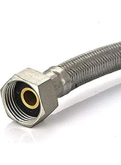 Set Of 2 Flexible Hose / Italian Connection Suitable For Toilet Or Heater Silver 50cm