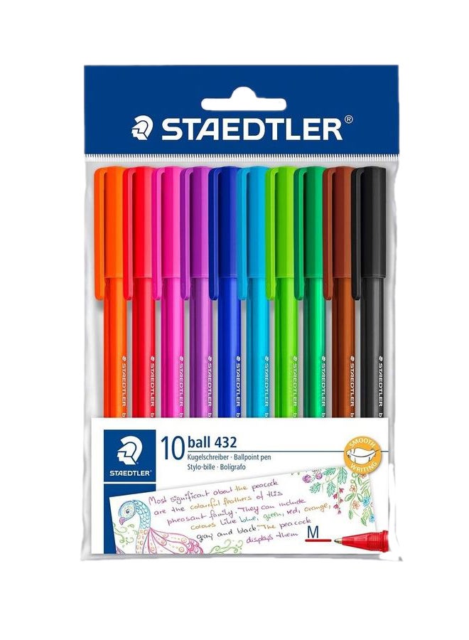 STAEDTLER - 10-Piece Smooth Writing Ball Point Pen Multicolour - Image 1