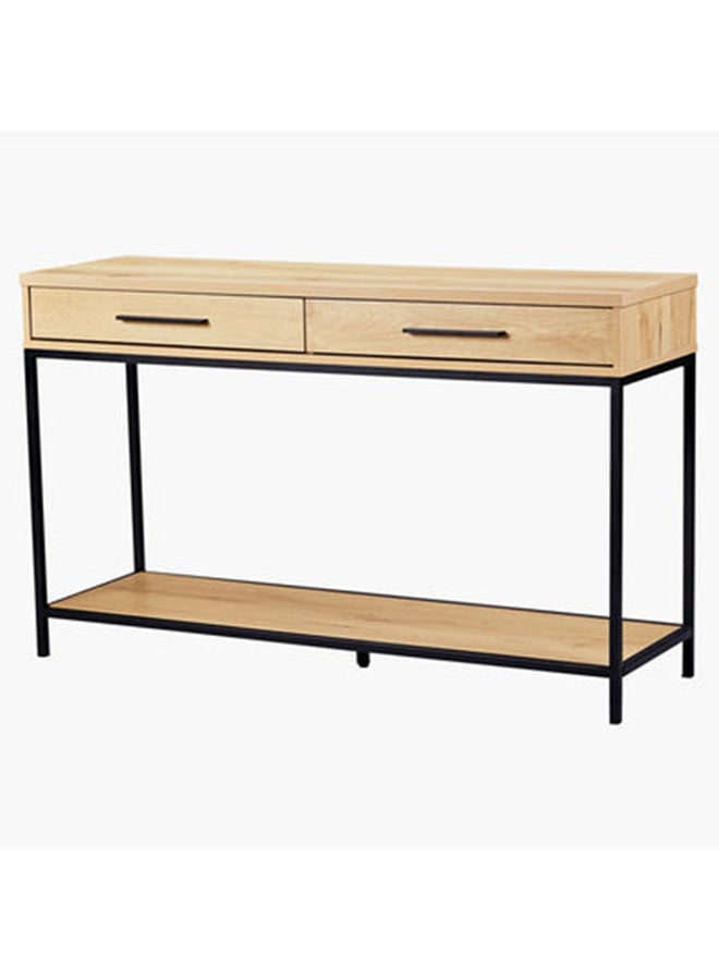 Home Box Sofa Table With 2-Drawers Brown 130 x 79 x 39cm - Image 4