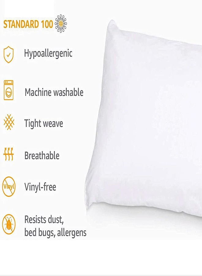 snooze Long Loose Fiber Filling Medium Pillow 1000 GSM Cotton White 40x100cm - Image 4