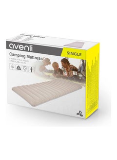 avenli Inflatable Single Size Camping Mattress Beige 183x71cm  - Image 2