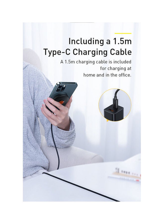 Baseus - Magnetic Wireless Charger Stand 15W (Compatible with MagSafe for iPhone 13/12 Series and other MagSafe Enabled Devices) Black - Image 1