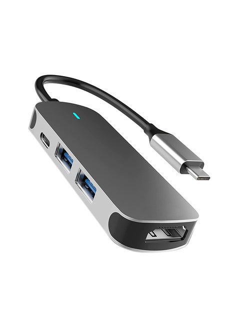 4-In-1 USB 3.0 Type-C Multi-Port Hub Grey