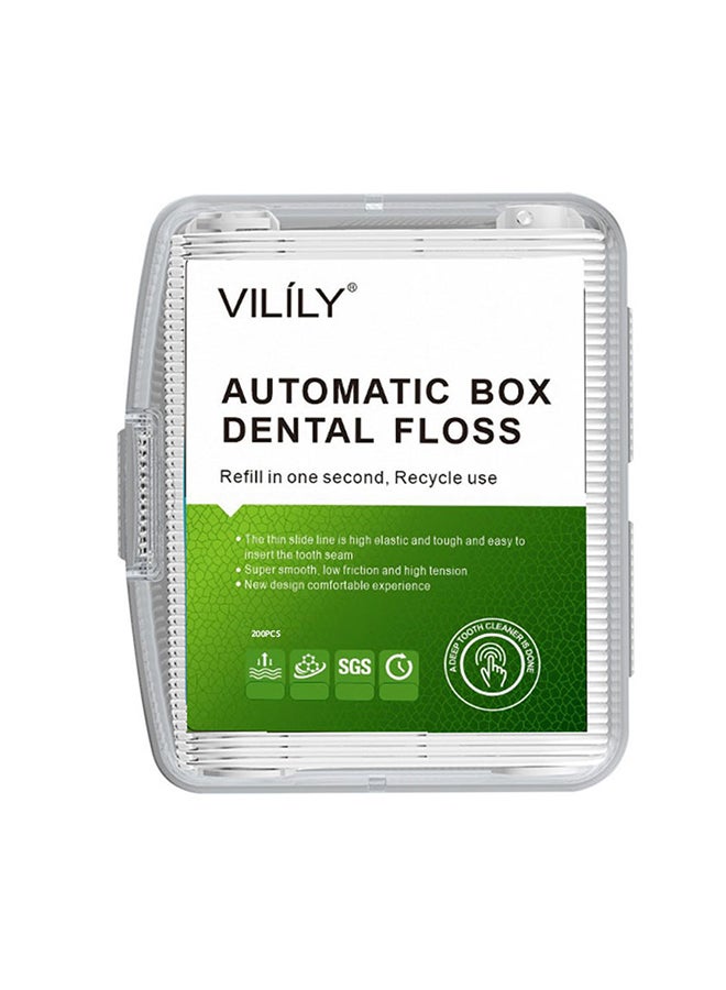 VILILY 200-Piece Automatic Box Dental Floss & Floss Refill White  - Image 3