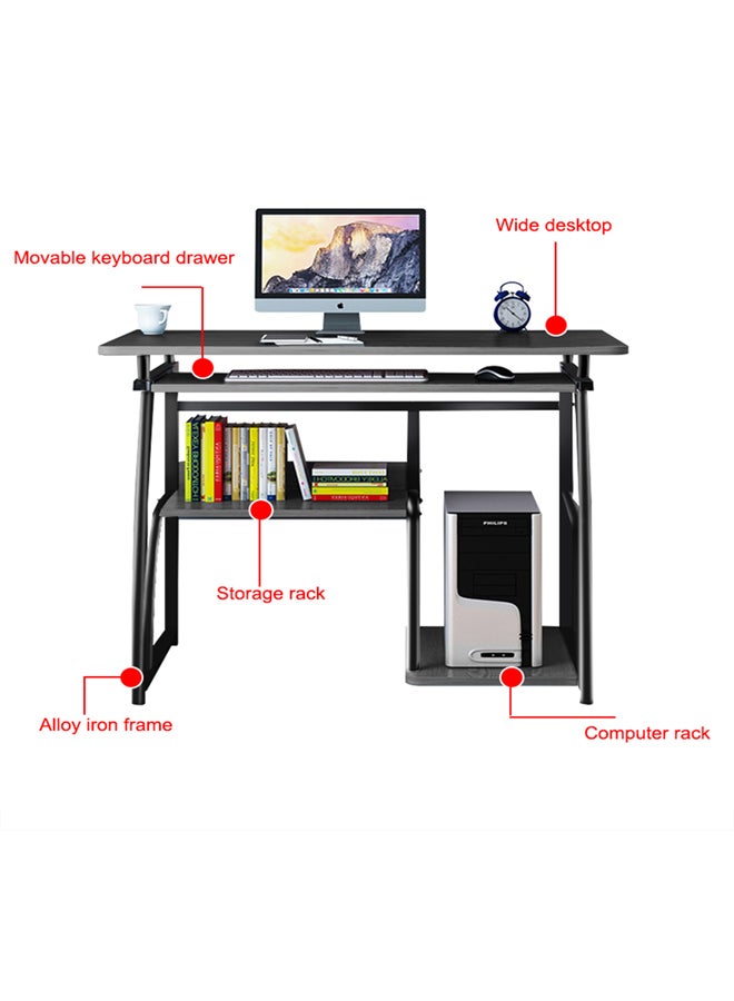 Multi-Layer Study And Computer Desk Black 60 x 40 x 71cm