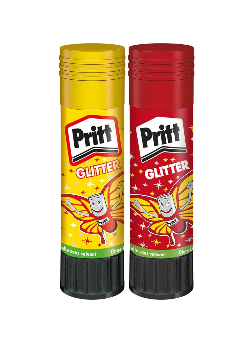 بريت Glitter Glue Sticks Yellow & Red  - Image 1