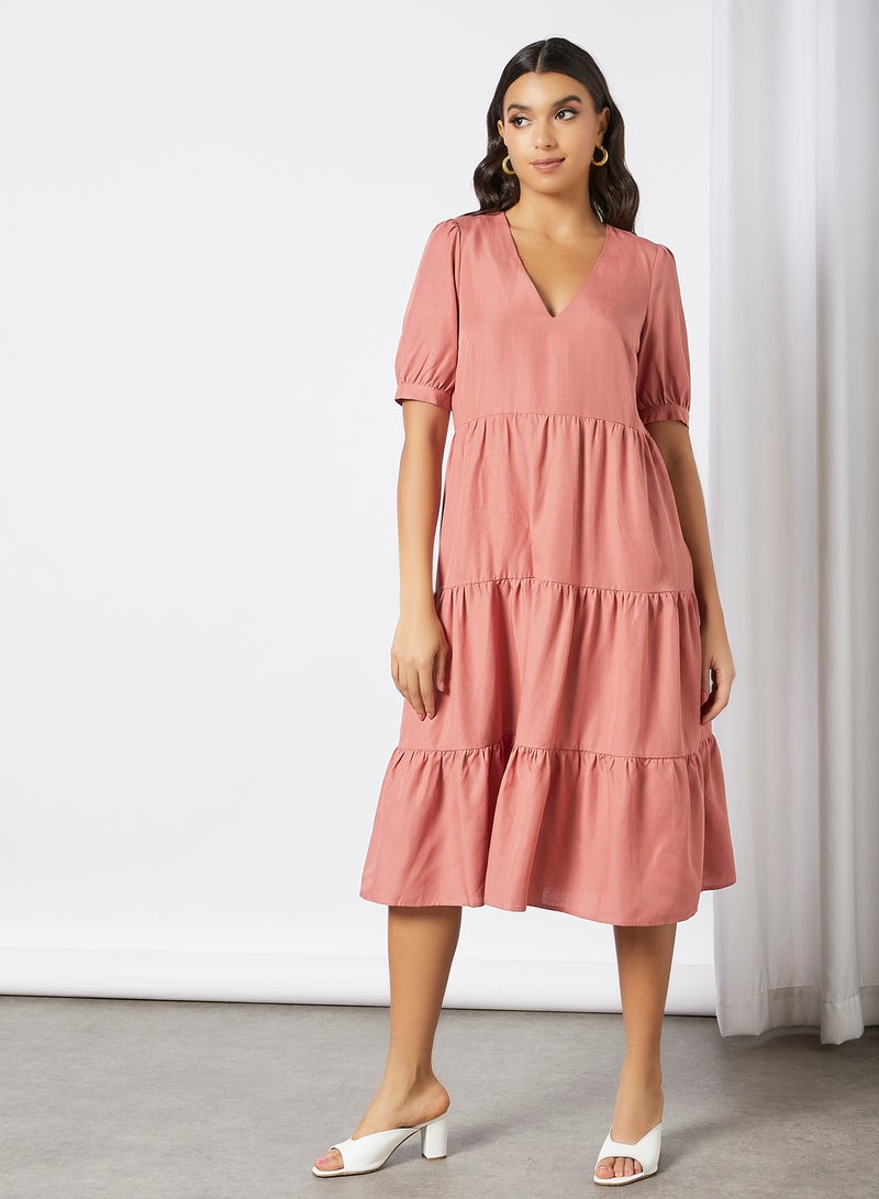 forever new - Freya Tiered Dress Pink - Image 1